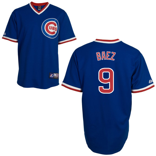 Javier Baez #9 Youth Baseball Jersey-Chicago Cubs Authentic Alternate 2 Blue MLB Jersey